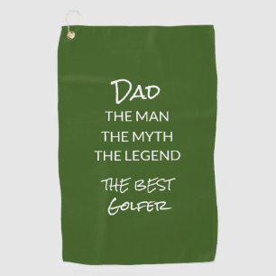 Serviette De Golf Drôle Papa Homme Mythe Légende Vert Blanc