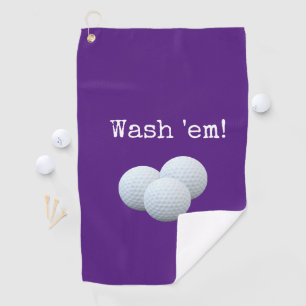 Serviette De Golf Drôle Purple Lavez Vos Boules De Golf