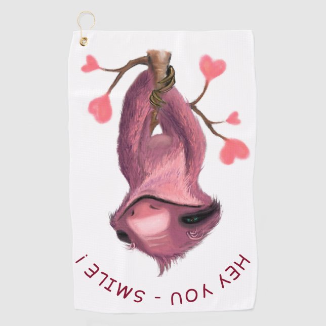 Serviette De Golf Drôle Sloth Golf Towel Don - Texte Personnalisé (Devant)