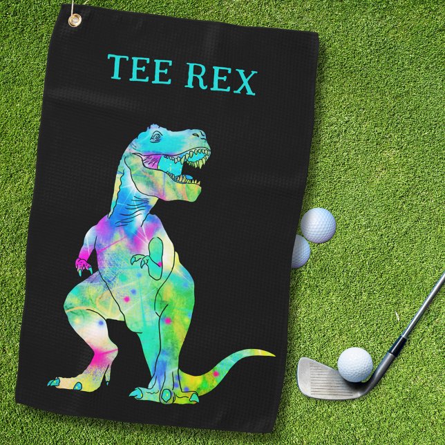 Serviette De Golf Drôle Tee Rex Dinosaur Papa plaisanter (Funny Tee Rex dinosaur golfing joke golf towel)