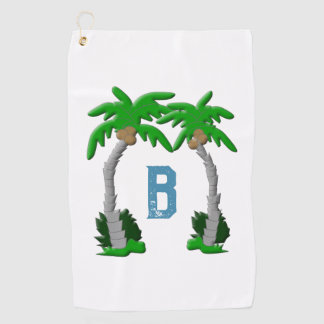 Serviette De Golf Dual Palm Tree Monogram 