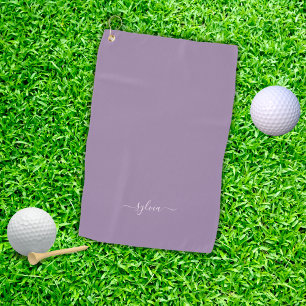 Serviette De Golf Dusty Purple Moderne Girl Nom du monogramme