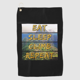 Serviette De Golf Eat Sleep Climat Repeat - Machu Picchu, Pérou