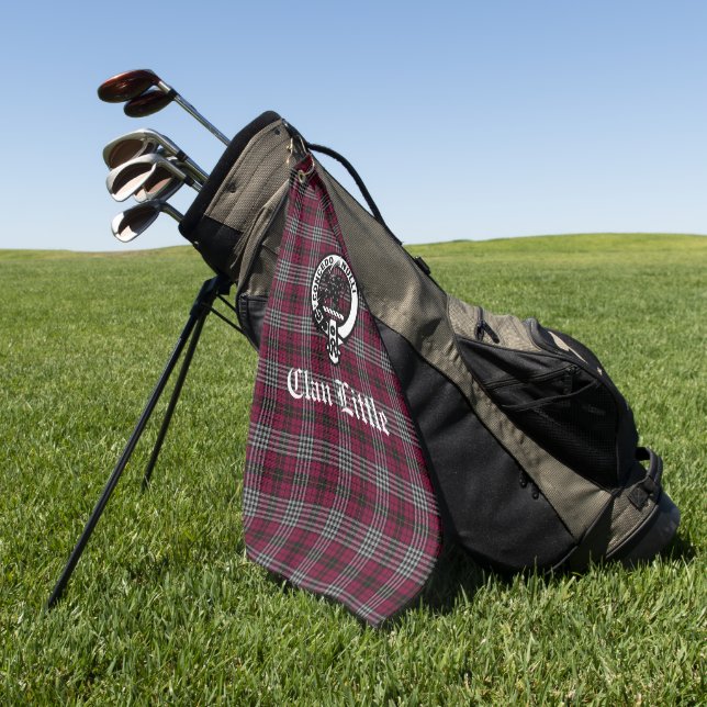 Serviette De Golf Écosse Clan Little Crest Badge et Tartan Custom (Vert)