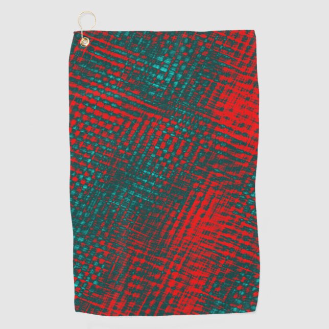 Serviette De Golf Écrans croquants rouges sur cyan rouge (Devant)