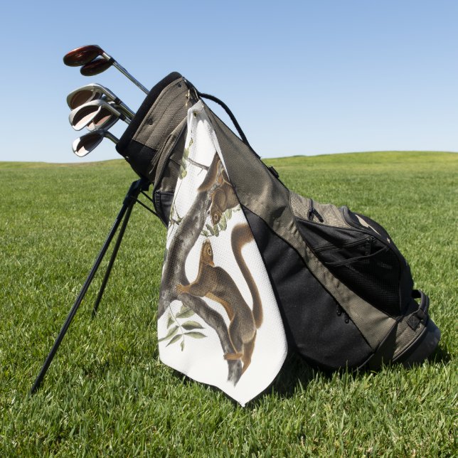 Serviette De Golf Écureuil à ventre orange personnalisé (Vert)