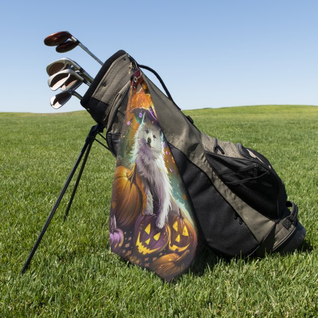 Serviette De Golf Éffrayante-américaine Eskimo Halloween sorcière et (Vert)