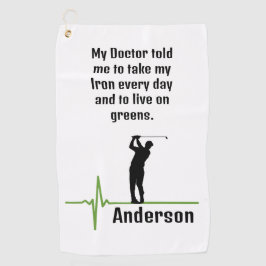 Serviette de golf EKG avec Golfeur en silhouette n