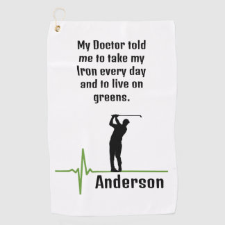 Serviette de golf EKG avec Golfeur en silhouette n