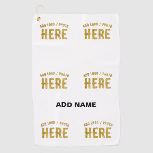 SERVIETTE DE GOLF ÉLÉGANT BLANC PERSONNALISABLE MODERNE MARQUE VÉRIF