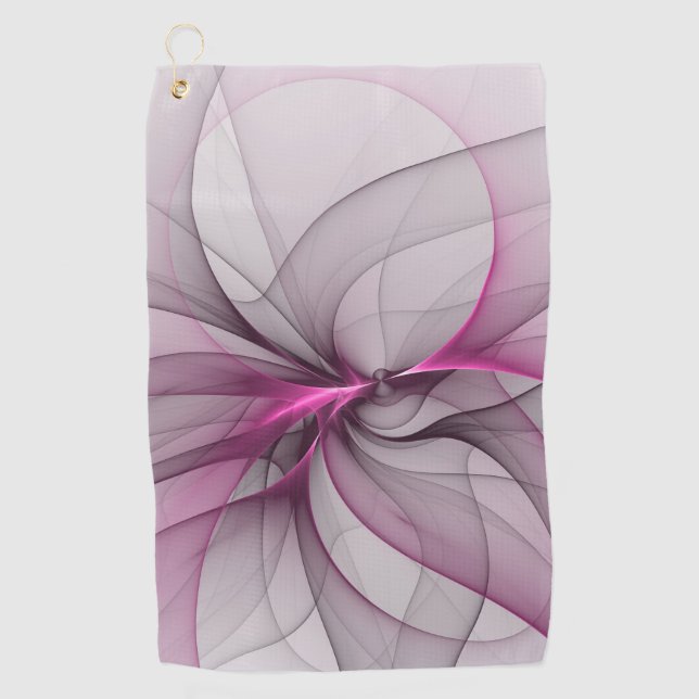 Serviette De Golf Elégant Chaos Moderne Abstrait rose Fractal Art (Devant)