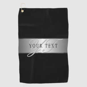 Serviette De Golf Élégant écriture de script de monogramme modifiabl