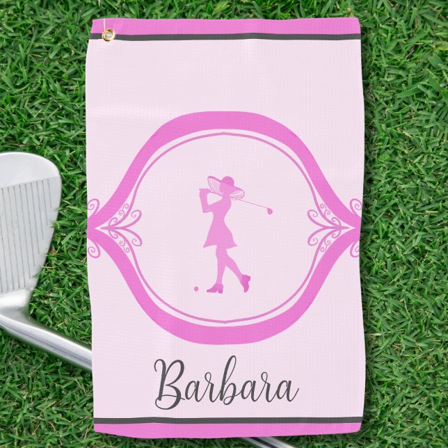 Serviette De Golf Élégant Lady Golfer Personnalisé (Créateur téléchargé)