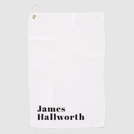 Serviette De Golf Élégant Retro Moderne Lettrage | Noir modifiable