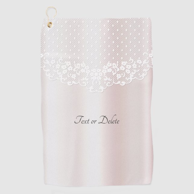 Serviette De Golf Élégante dentelle blanche Floral Golf Towne (Devant)
