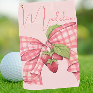 Serviette De Golf Elégante Fille Rose Bow