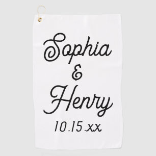 Serviette De Golf Élégante Typographie Moderne Script Mariage Faveur