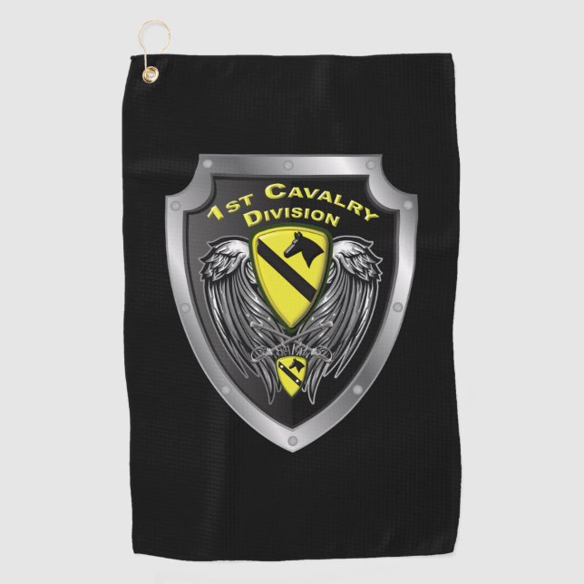 Serviette De Golf Élite 1re division de cavalerie "Première équipe" (Devant)