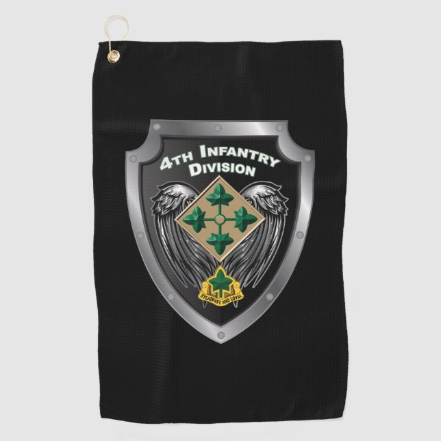 Serviette De Golf Élite 4e division d'infanterie " Fiable et loyale  (Devant)