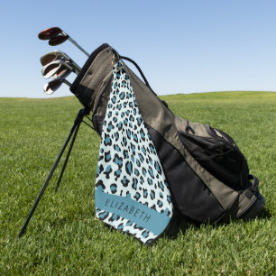Serviette De Golf Empreinte de léopard, Spots, Leopard Bleu, Votre N