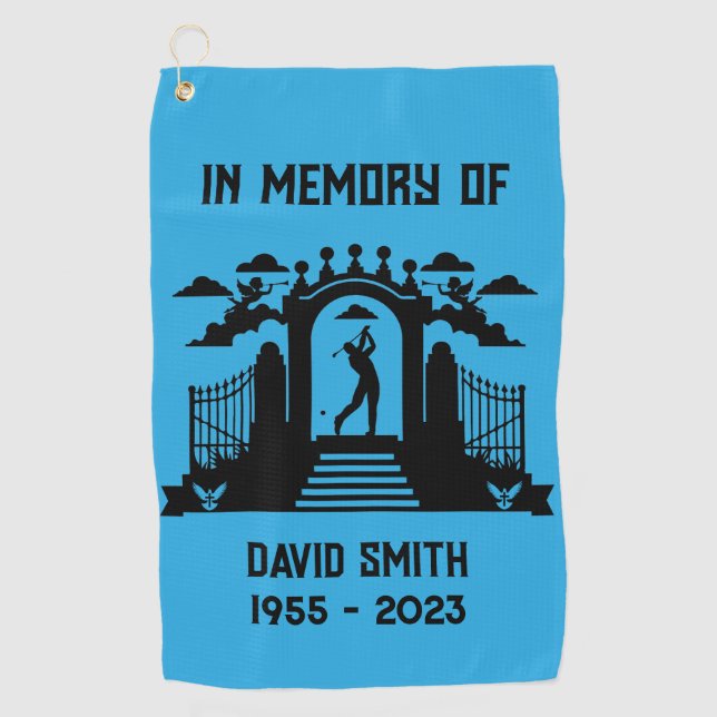 Serviette De Golf En Mémoire Des Funérailles Des Golfeurs (Devant)