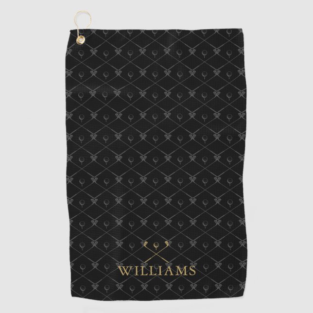 Serviette De Golf Ensembles de clubs de golf sur mesure motif noir e (Devant)