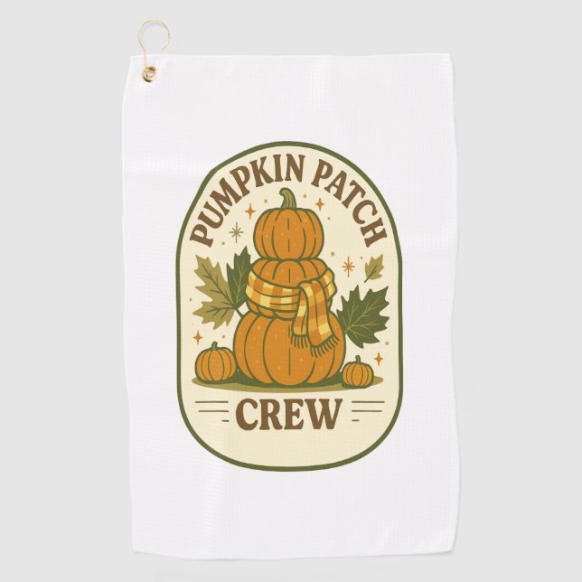 Serviette De Golf Équipage de patchs citrouille (Devant)