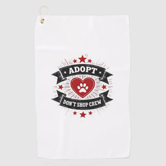 Serviette De Golf Équipe Adopte Pas de Magasin Sauvetage Animaux Vin