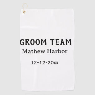 Serviette De Golf Équipe du marié garçon d'honneur nom date enterrem