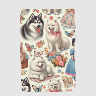 Serviette De Golf Esquimau américain rétro mignon