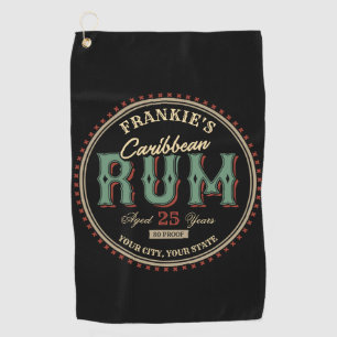 Serviette De Golf Étiquette de bouteille de rhum des Caraïbes person