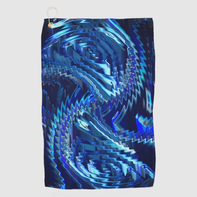 Serviette De Golf étoile bleue ondulée avec zag zig (Devant)