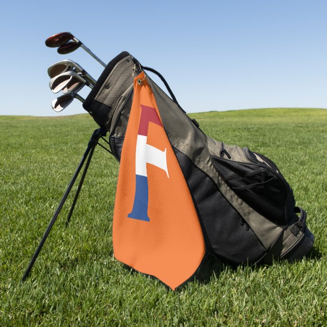Serviette De Golf F Monogramme superposé au drapeau NLD sur ou gtt (Vert)