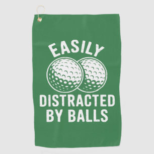 Serviette De Golf Facilement distrait par les balles Drôle de balle 