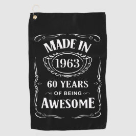 Serviette De Golf Fait en 1963 60 ans d'être génial anniversaire 202
