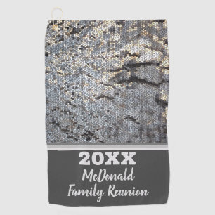 Serviette De Golf Famille Réunion Snakeskin Motif Gris Mosaïque