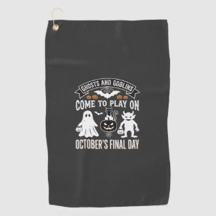 Serviette De Golf Fantômes et Gobelins Halloween Octobre Dernier Jou