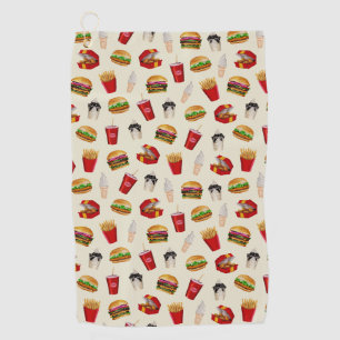 Serviette De Golf Fast Food Burgers, Fries, Sundaes