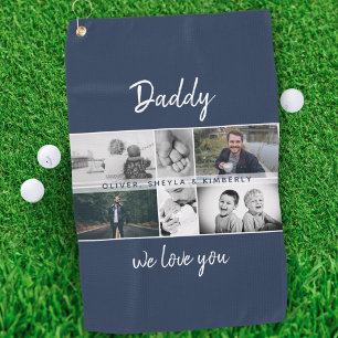 Serviette De Golf Father with Kids and Family Dad Photo Collage