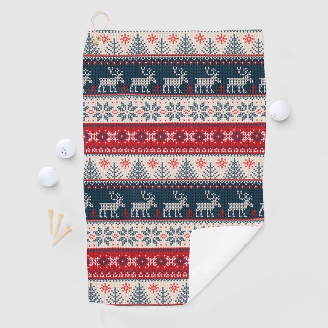 Serviette De Golf Faux Knit Motif Thème nordique (En situation)