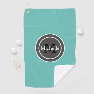 Serviette De Golf Femmes personnalisées de Teal de monogramme