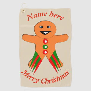 Serviette De Golf Fête de Noël Gingerbread Homme Personnalisé