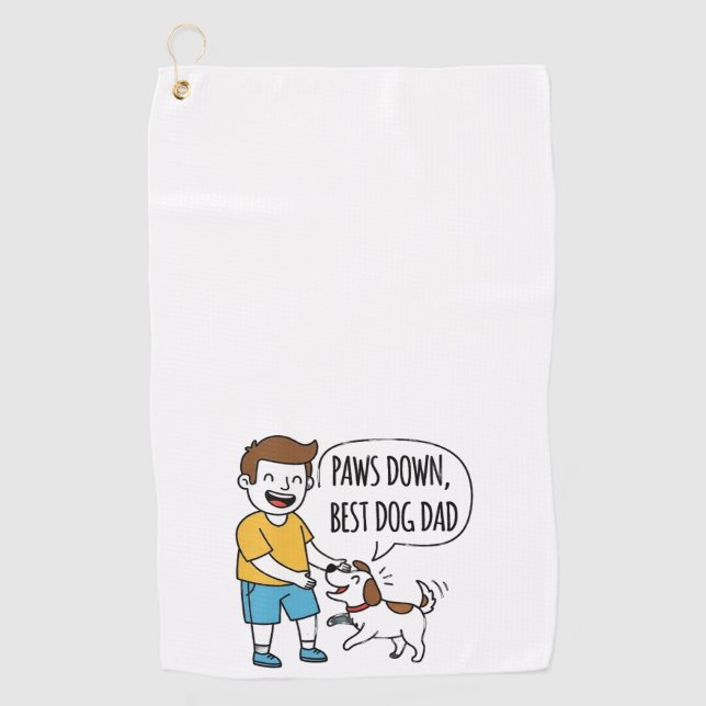 Serviette De Golf Fête des pères Best Dog Papa (Devant)