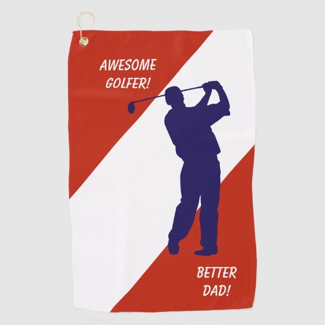 Serviette De Golf Fête des pères de golf bleu marine (Devant)