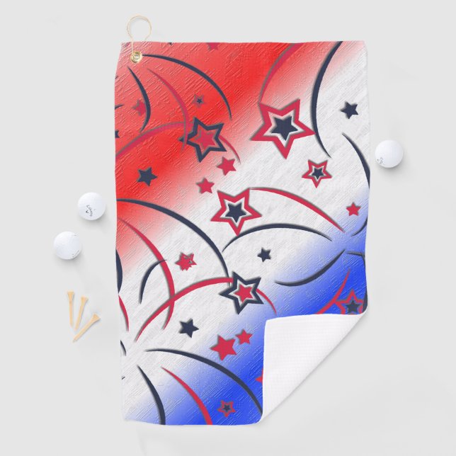 Serviette De Golf Feu d'artifice en bleu blanc rouge (En situation)