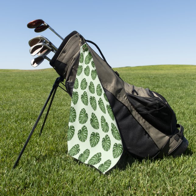 Serviette De Golf Feuilles de palmiers, Feuilles verts, Motif tropic (Vert)