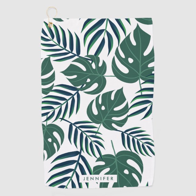 Serviette De Golf Feuilles tropicaux (Devant)