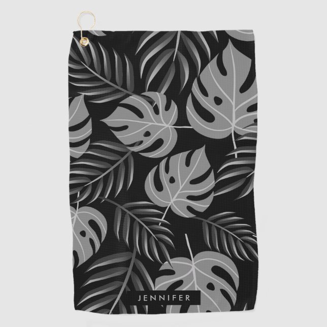 Serviette De Golf Feuilles tropicaux (Devant)