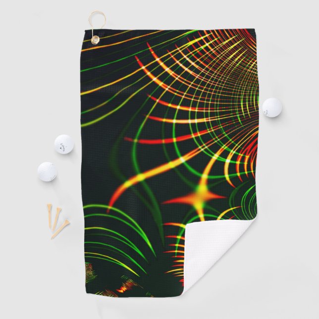 Serviette De Golf Feuilles verts virtuels, "épine rouge" (En situation)