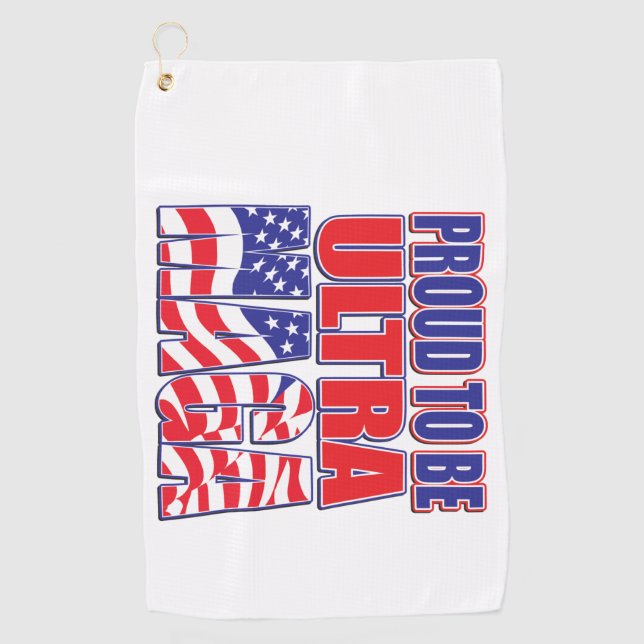 Serviette De Golf Fier d'être un partisan de Trump (Devant)